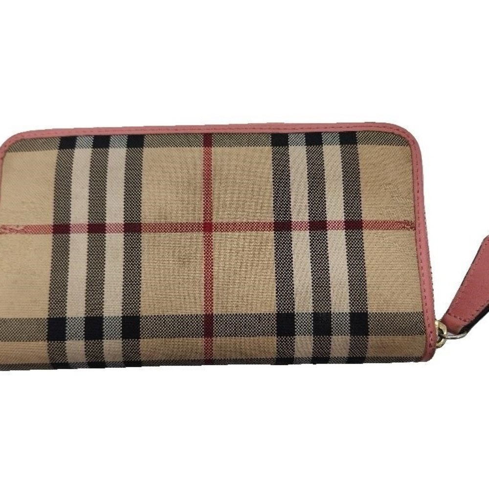 Burberry Tan and Pink Plaid Wallet - Picture 2 of 5